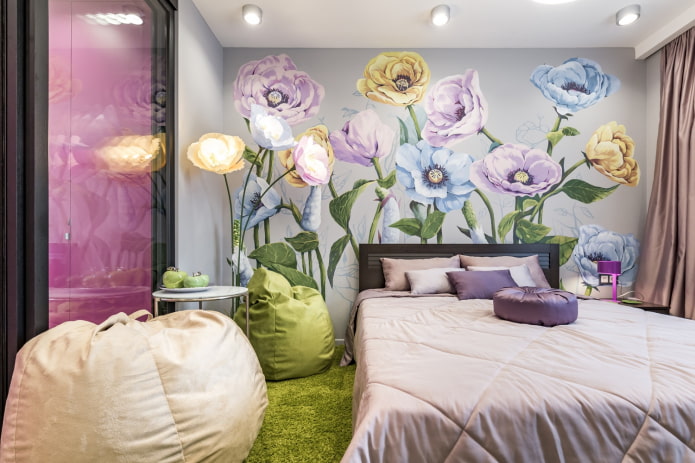 flowers in the bedroom above the headboard flowers in the bedroom above the headboard