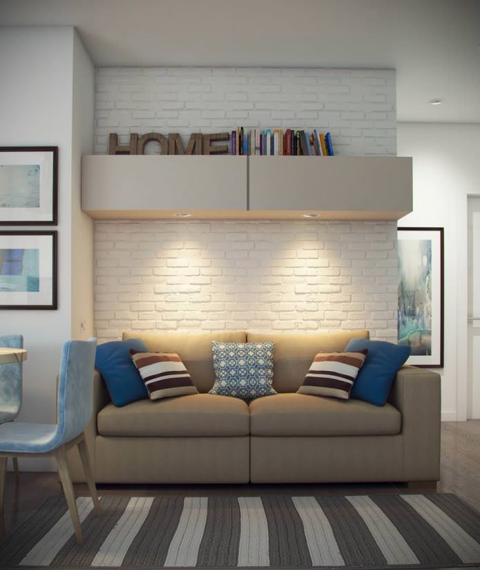 kitchen-living room design 14.4 sq. m. kitchen-living room design 14.4 sq. m.