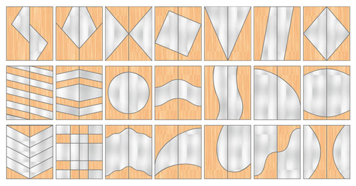 options for combining the facades of the wardrobe