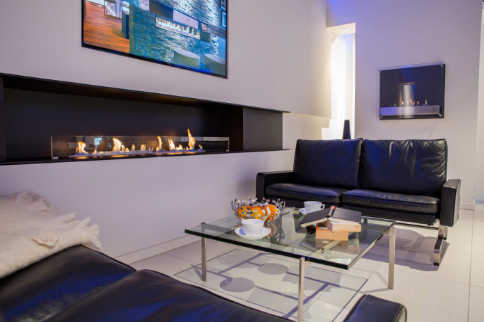 fireplace in the living room