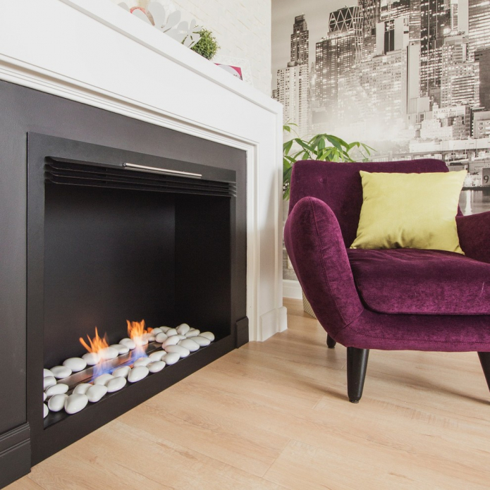 stones in the biofireplace