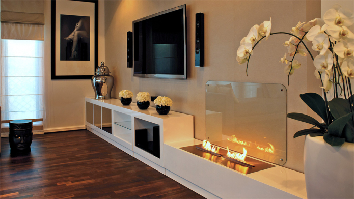 fireplace in the apartment