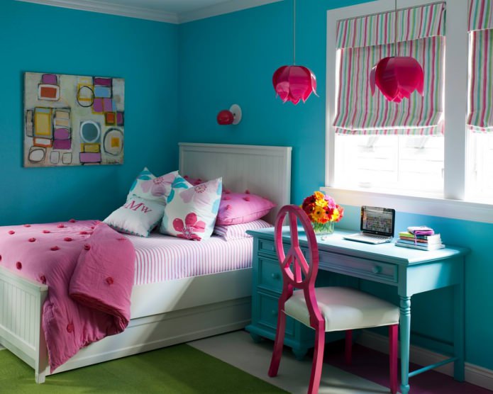 turquoise pink color in the children's room turquoise pink color in the children's room