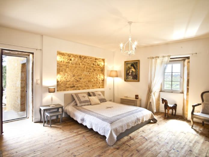 finishing the bedroom with stone Decorating the bedroom with stone