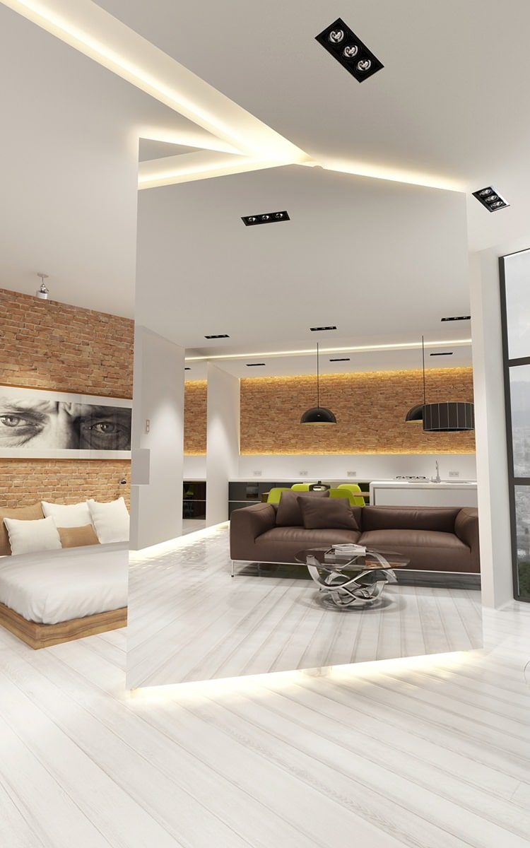 illuminated rotating mirror baffle