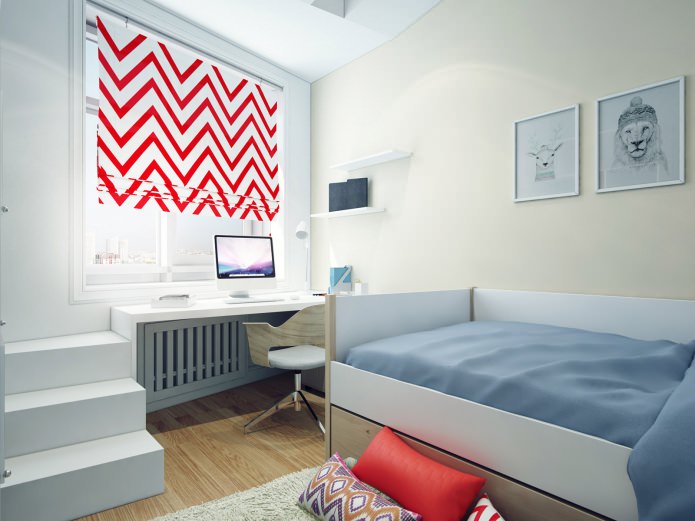 children's room with a workplace by the window children's room with a workplace by the window