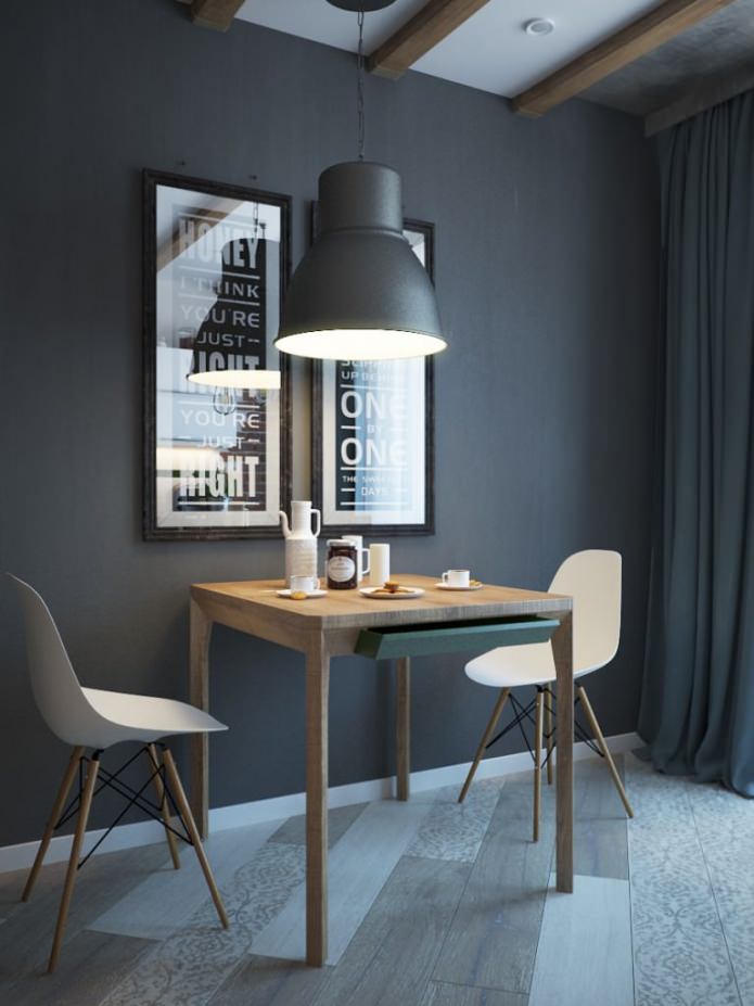 dark wall in the kitchen in the dining area dark wall in the kitchen in the dining area