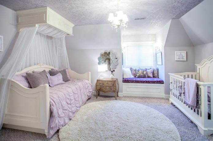 nursery in lilac tones nursery in lilac tones