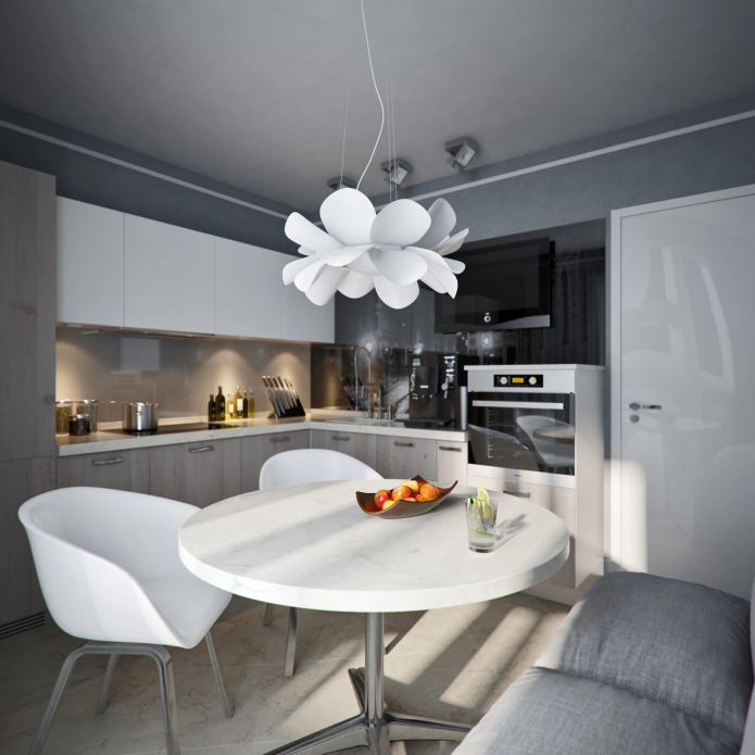 kitchen in apartment design 38 sq. m.