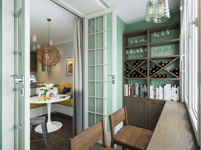 bar counter on the loggia