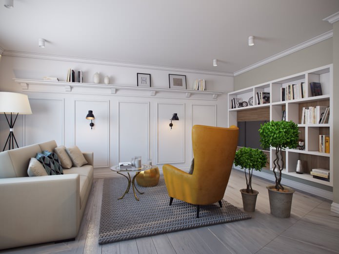 living room interior with moldings living room interior with moldings