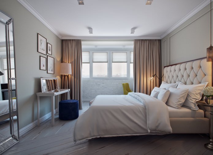 interior of a bedroom combined with a loggia interior of a bedroom combined with a loggia