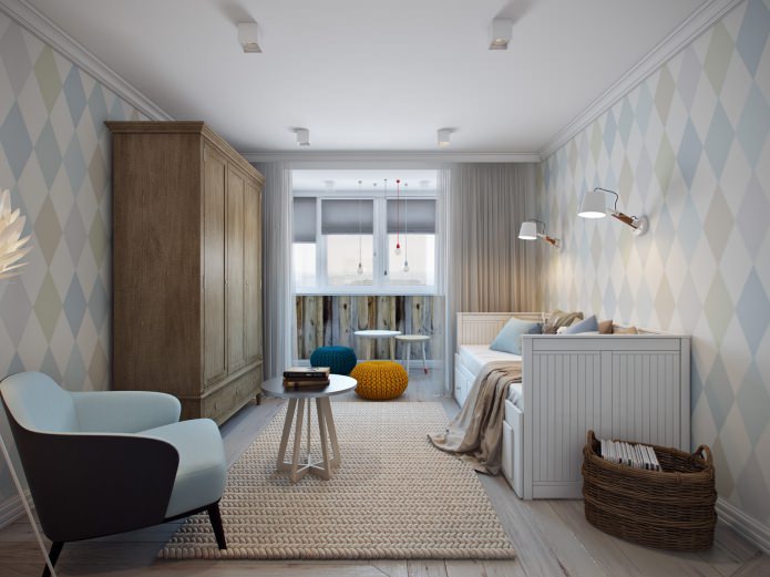 the interior of the nursery combined with the loggia the interior of the nursery combined with the loggia