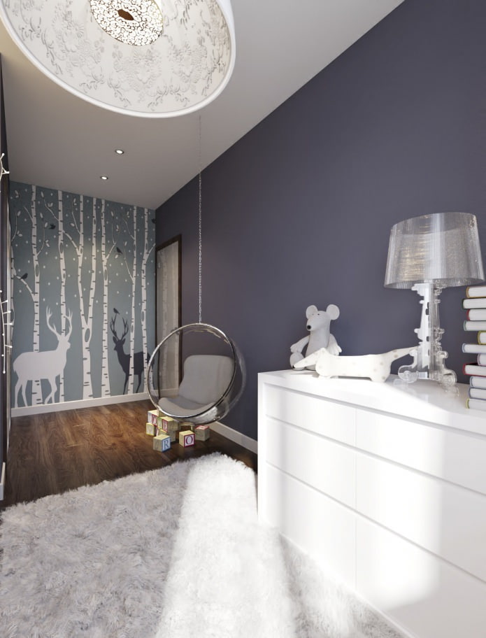 hanging transparent chair in the nursery