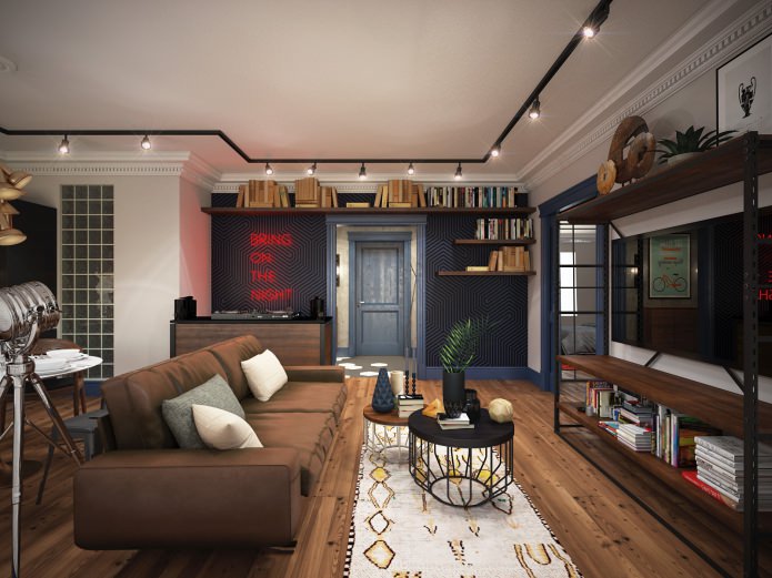 loft-style kitchen-living room