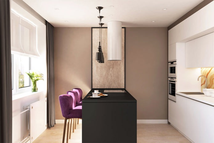 small kitchen with a bar