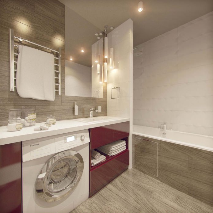 bathroom design with washing machine