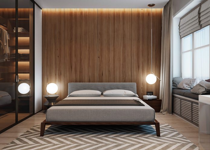 bedroom in a modern apartment interior
