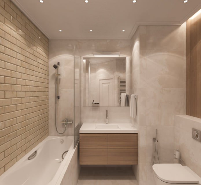 bathroom in a studio apartment 50 sq.