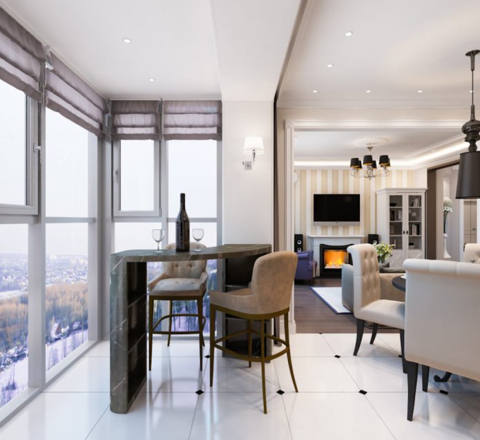 panoramic balcony with a bar panoramic balcony with a bar