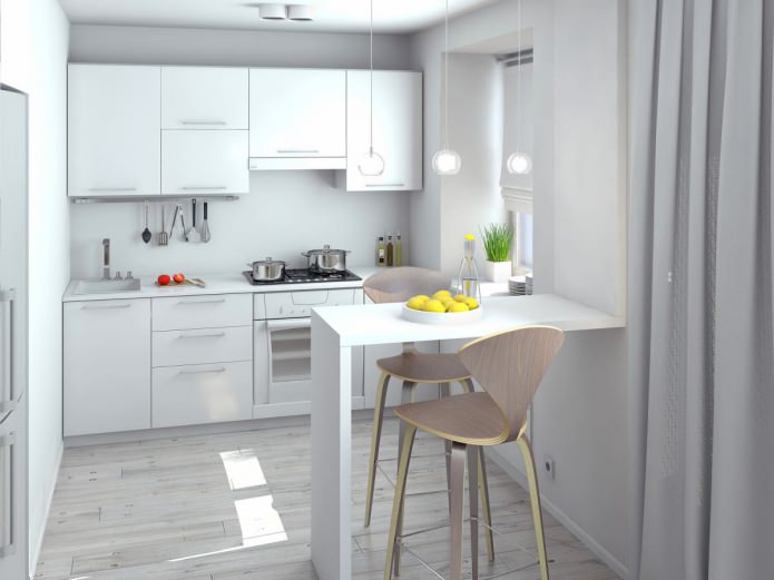kitchen in a studio apartment