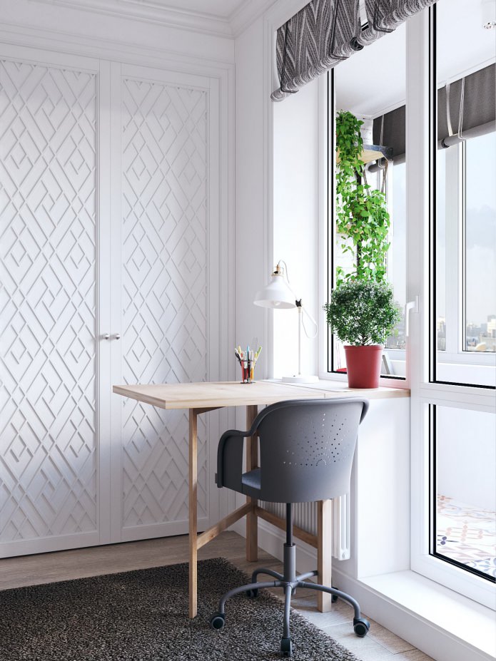 The interior of the working area in the studio is 26 sq. m.