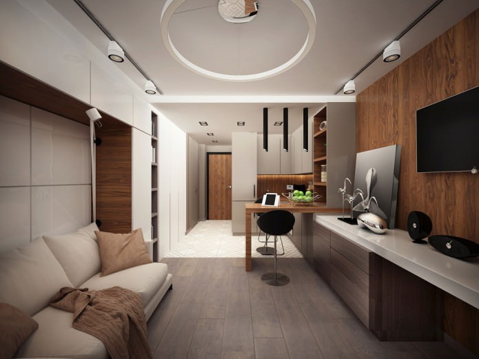interior layout of a studio apartment