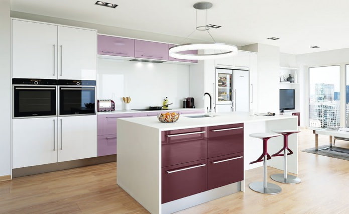 Lilac kitchen interior Lilac kitchen interior