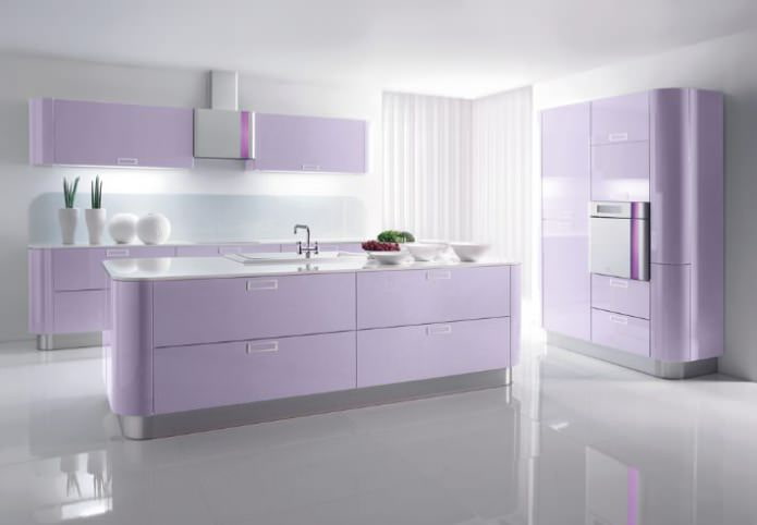 kitchen in white and lilac colors kitchen in white and lilac colors