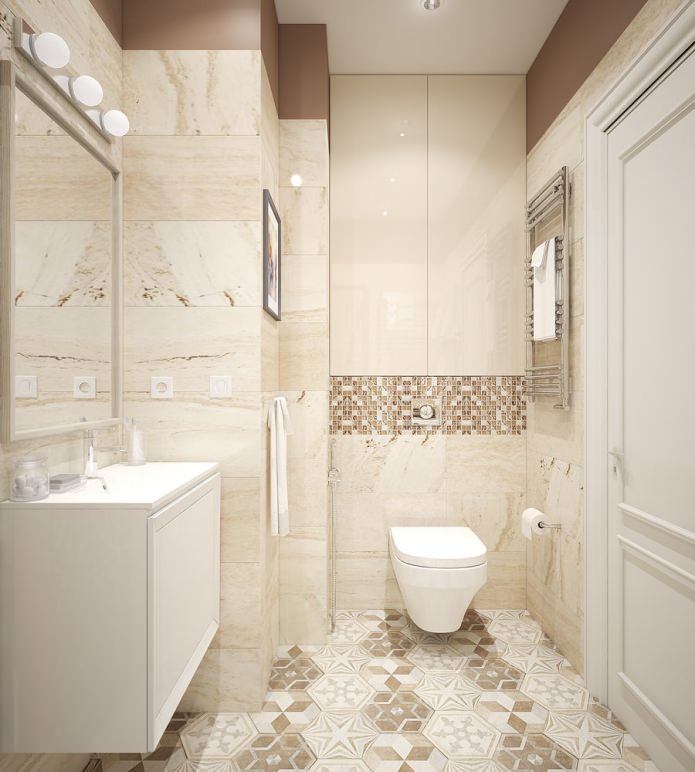 bathroom in beige colors