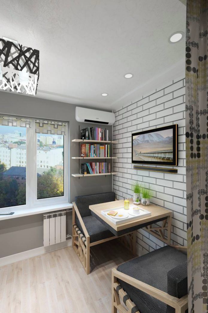 photo of the interior of the apartment of 14 sq. m. photo of the interior of the apartment of 14 sq. m.