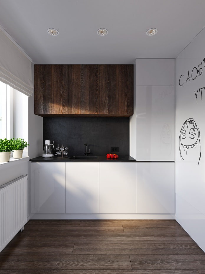kitchen in the design of an apartment of 31 sq. m. kitchen in the design of an apartment of 31 sq. m.