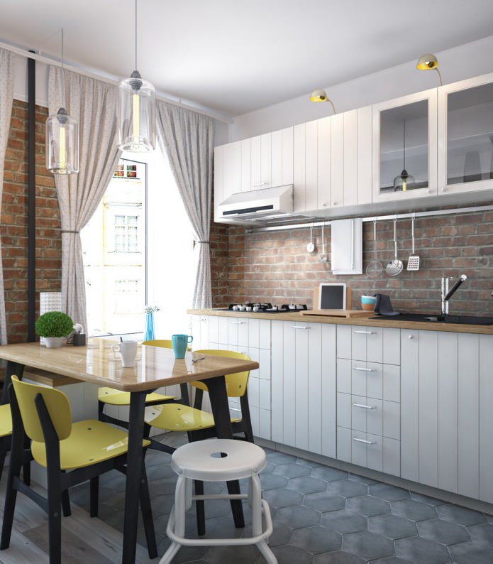 Kitchen design in a one-room vest apartment