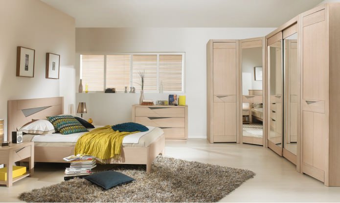 Photo of corner cabinets in the bedroom Photo of corner cabinets in the bedroom