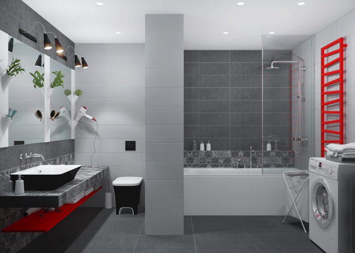 bathroom interior in an apartment of 65 sq. m.