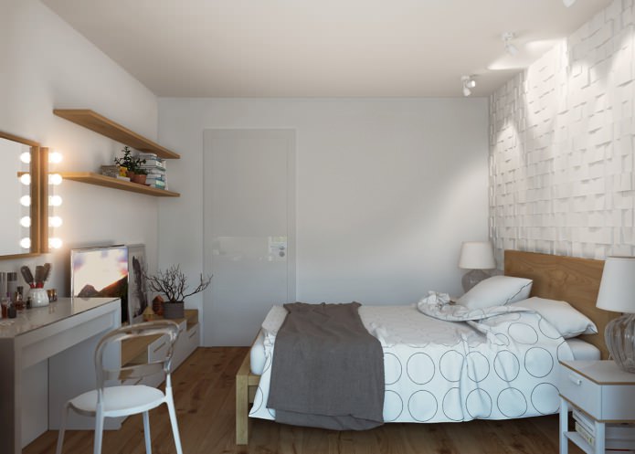 Bedroom in the project of an apartment of 65 sq. m.