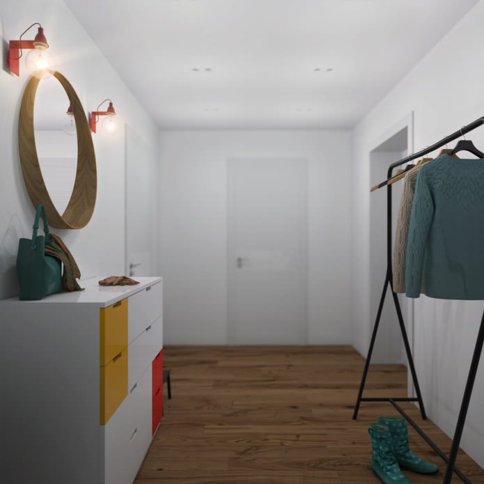 entrance hall in the project of an apartment of 65 sq. m.