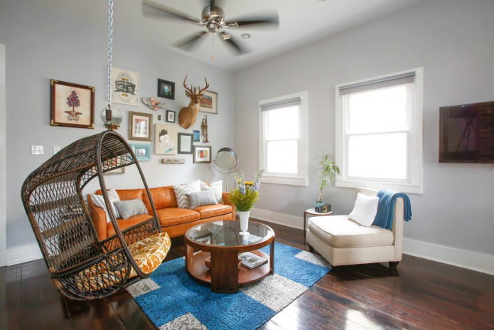 wooden armchair in the living room