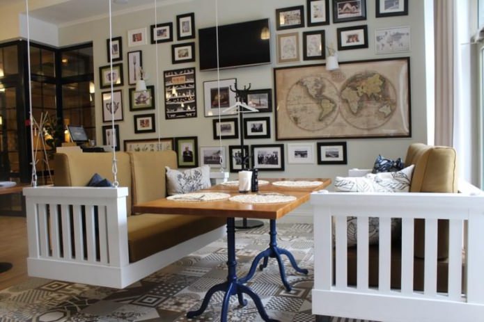 hanging sofa in the interior