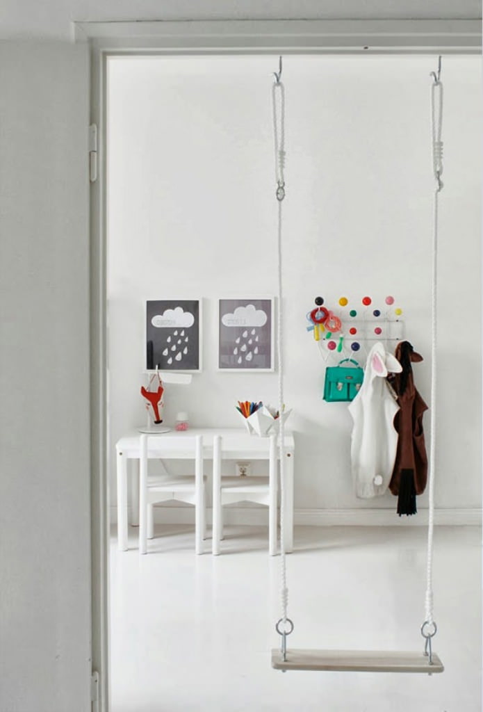 children's swing in the doorway