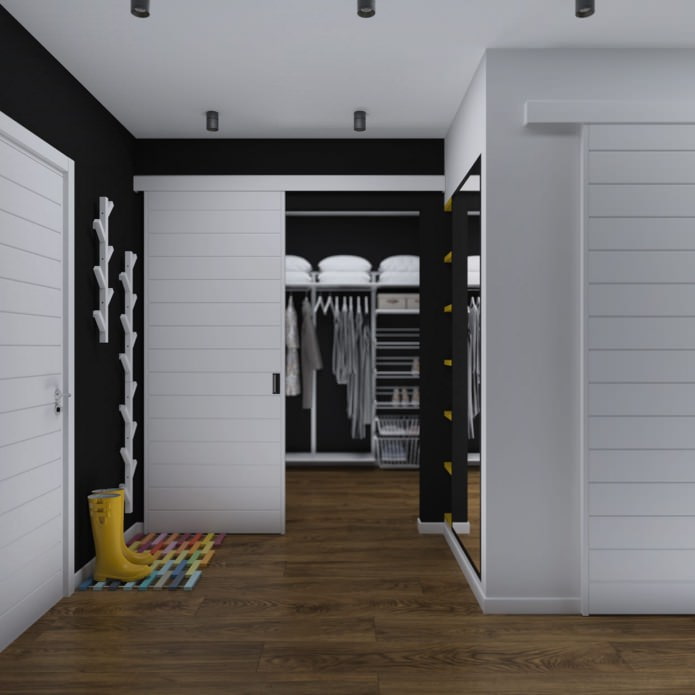 Hallway design in a studio apartment