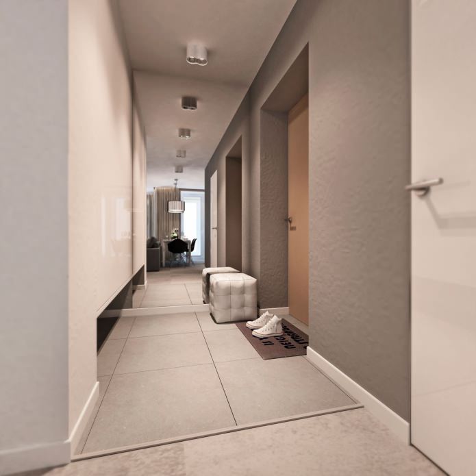 hallway in the interior of a three-room apartment hallway in the interior of a three-room apartment