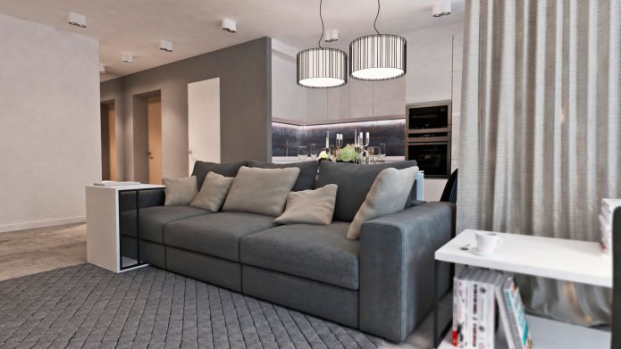 kitchen-living room in the interior of a three-room apartment kitchen-living room in the interior of a three-room apartment