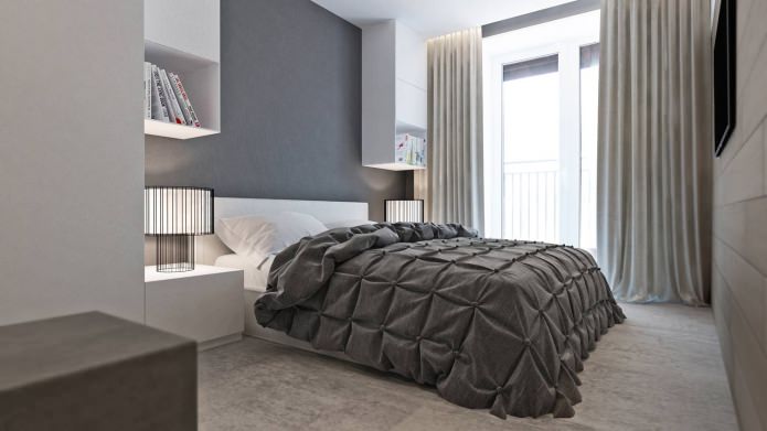 bedroom in the interior of a three-room apartment bedroom in the interior of a three-room apartment