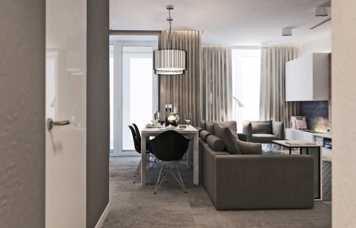 kitchen-living room in the interior of a three-room apartment kitchen-living room in the interior of a three-room apartment