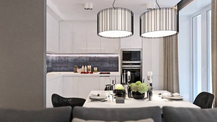kitchen in the interior of a three-room apartment kitchen in the interior of a three-room apartment