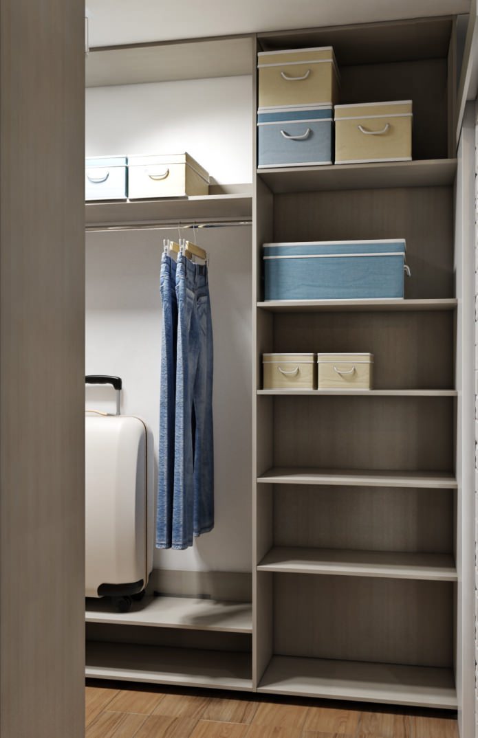 dressing room design in Khrushchev's apartment