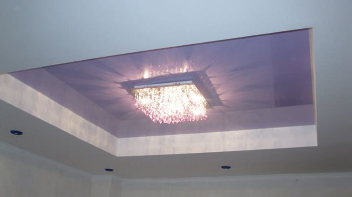 Lighting in the kitchen with a stretch ceiling