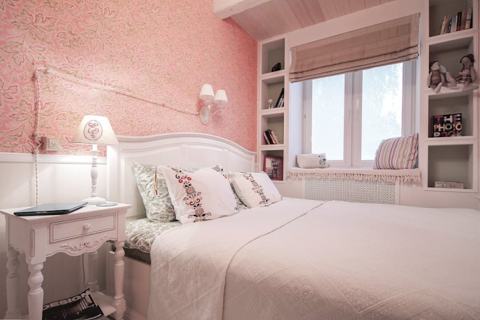 bedroom in the interior of a two-room Khrushchev