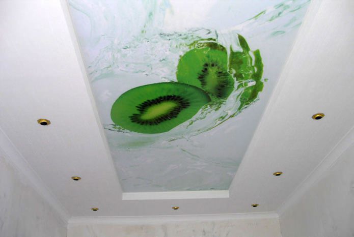 Plasterboard duplex ceiling in the kitchen Plasterboard duplex ceiling in the kitchen